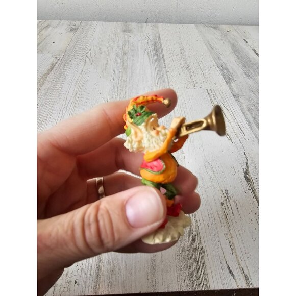 Enesco snapper trumpet elf North Pole village vintage figurine 1989 Xmas decor - Picture 2 of 9